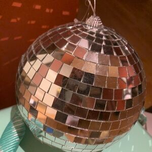 Silver Disco Ball Ornament